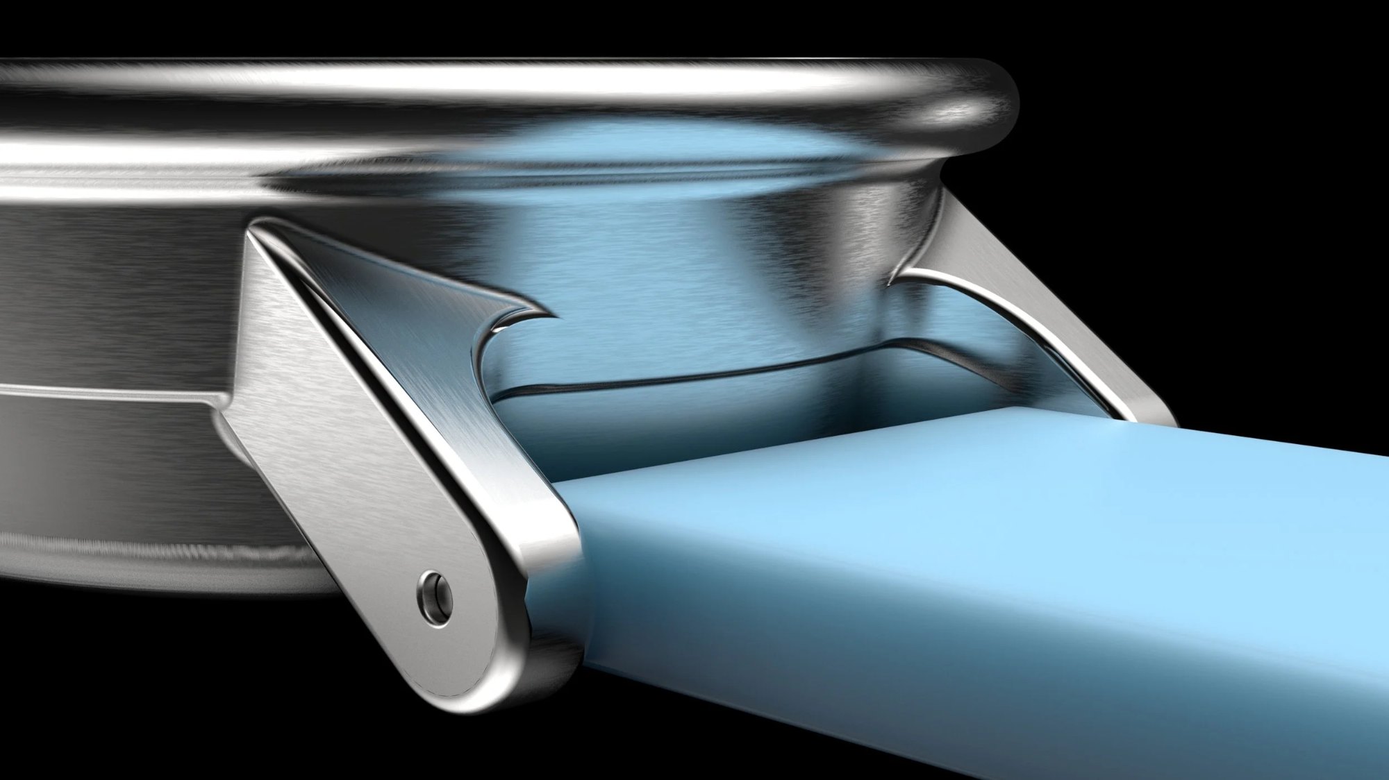 A close-up rendering of the watch’s unique lugs